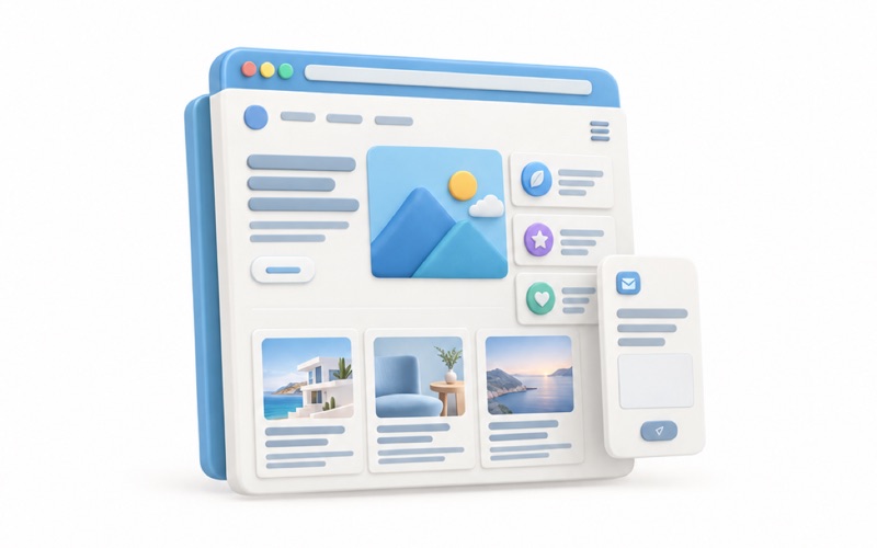 Görselleri güzel ama başvuru yolu belirsiz bir web sitesi ekranı