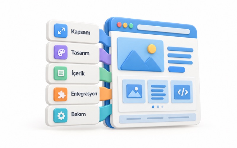 Web sitesi fiyatını belirleyen beş başlık: kapsam, tasarım, içerik, entegrasyon ve bakım
